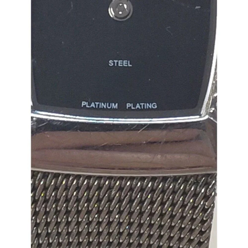 Skagen Platinum Plated Black Dial 19mm Women's  Bracelet Watch‎